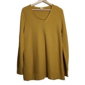 GAP Brooklyn V-neck Light Sweater Mustard Yellow Sz XL